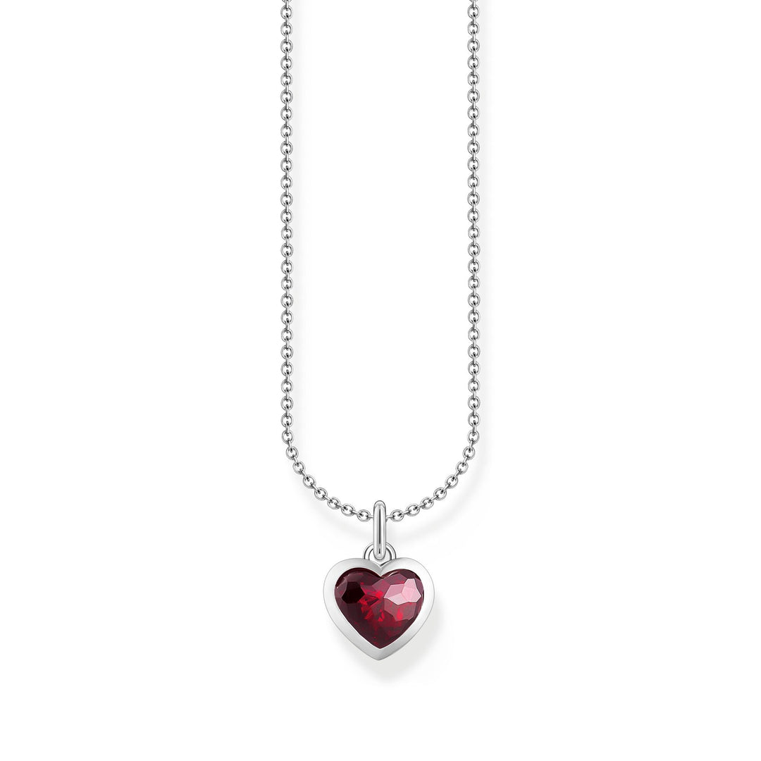 THOMAS SABO Heart pendant necklace silver with red zirconia