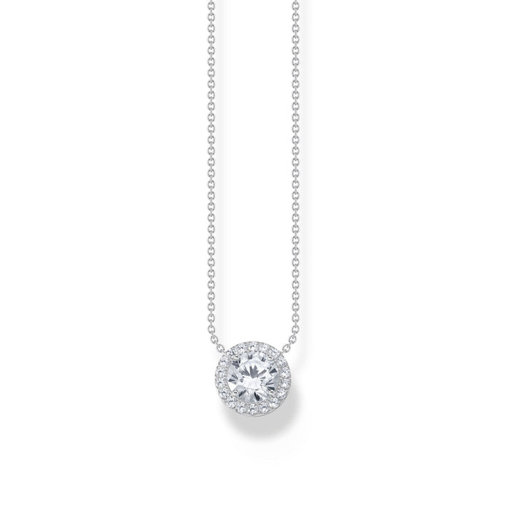 THOMAS SABO Necklace with halo pedant with white zirconia