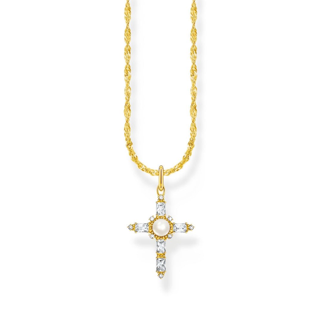 THOMAS SABO Romance Necklace with white cross pendant gold