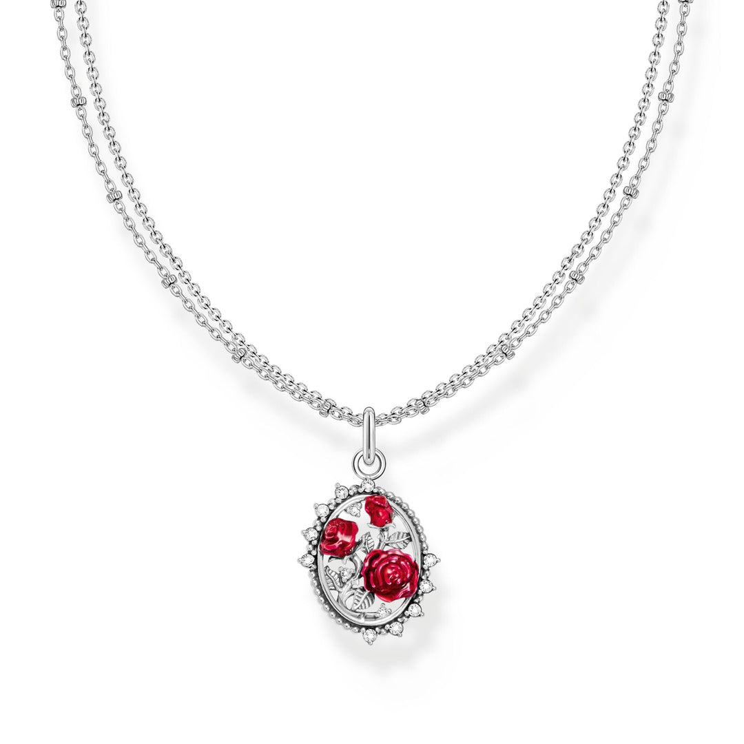 THOMAS SABO Romance Necklace with Red Roses pendant