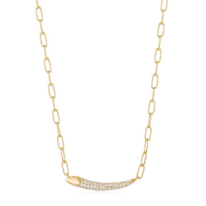 Ania Haie Gold Pave Bar Chain Necklace