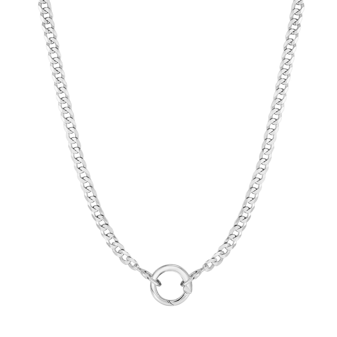 Ania Haie Silver Curb Chain Charm Connector Necklace