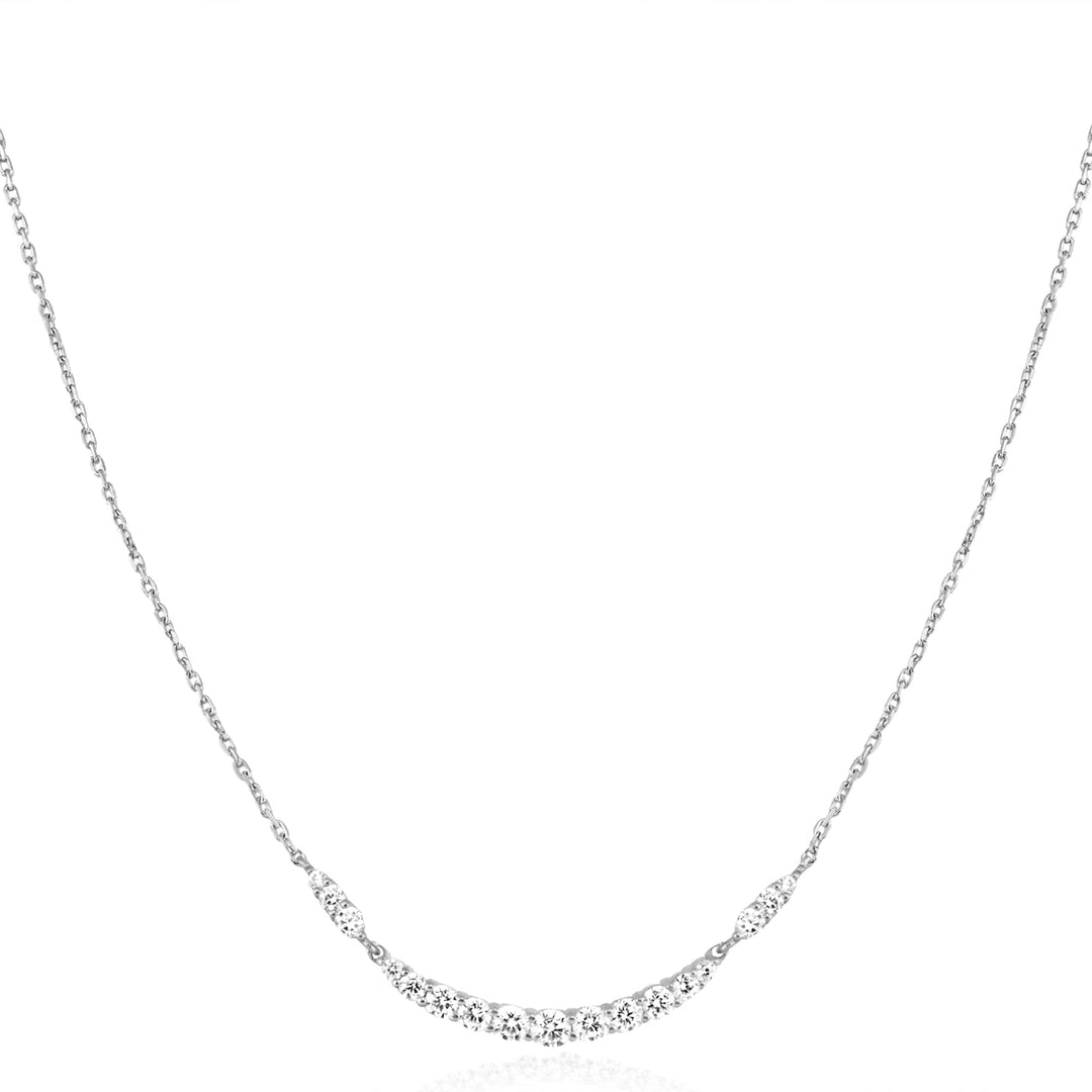 Ania Haie Silver Arc Pave Necklace