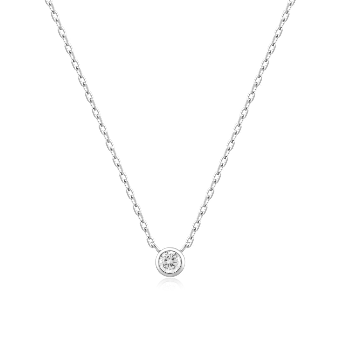 Ania Haie Silver Round Solitaire Cubic Zirconia Necklace