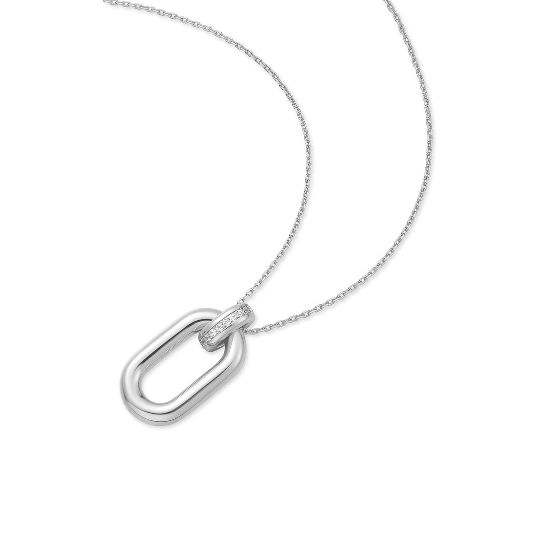 Ania Haie Silver Oval Hoop Pendant Necklace