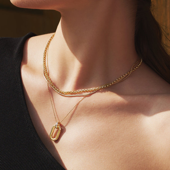 Ania Haie Gold Oval Hoop Pendant Necklace