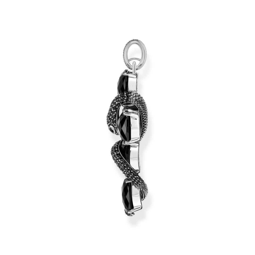 THOMAS SABO Cross pendant with snake and black zirconia