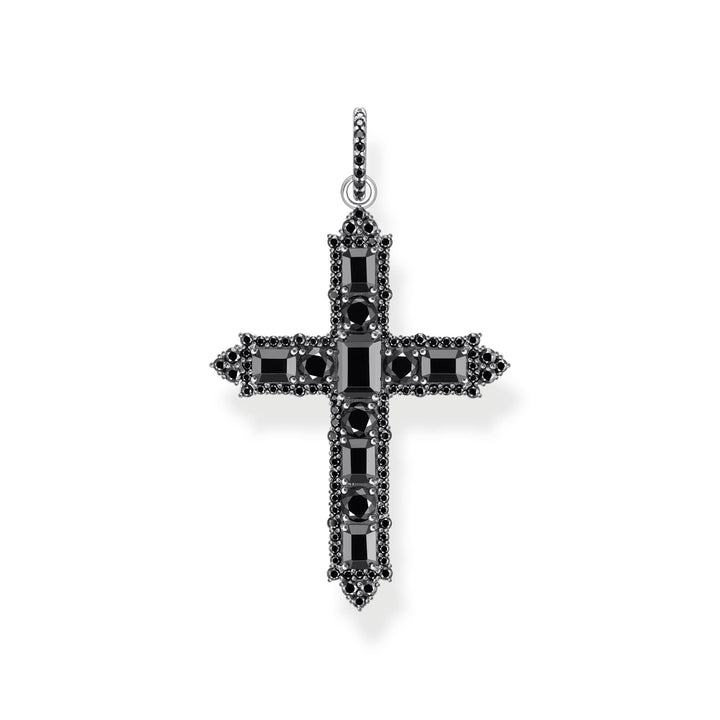 THOMAS SABO Blackened cross pendant with zirconia