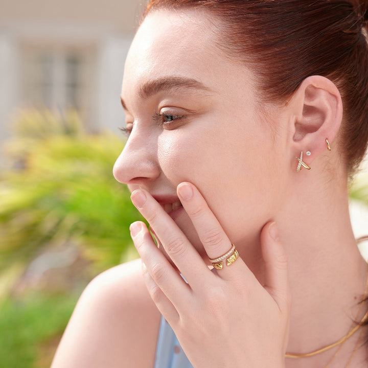 Ania Haie Gold Irregular Twill Adjustable Ring