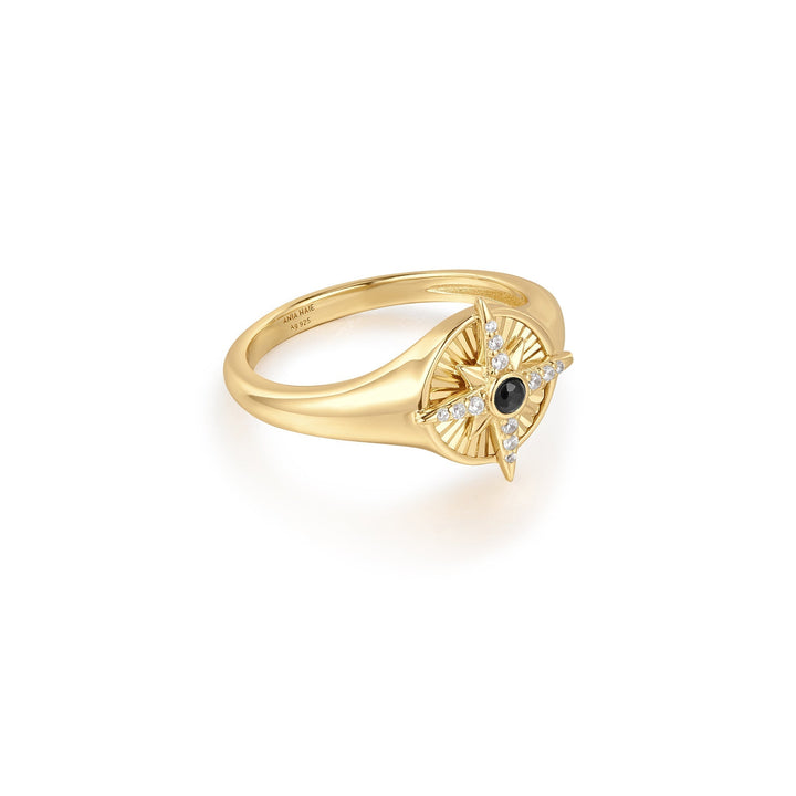 Ania Haie Gold Star Signet Ring