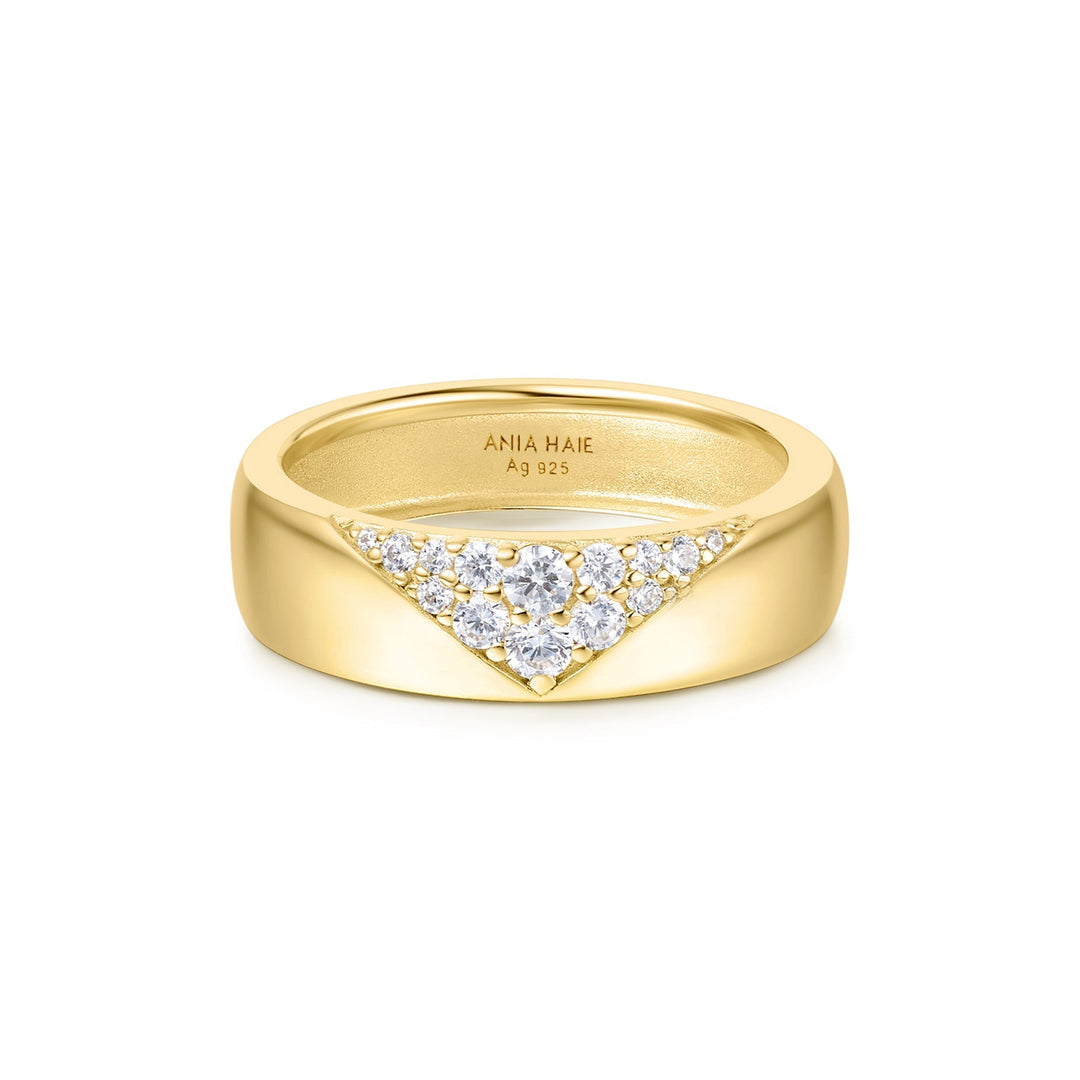 Ania Haie Gold Pave Cubic Zirconia Bold Statement Ring