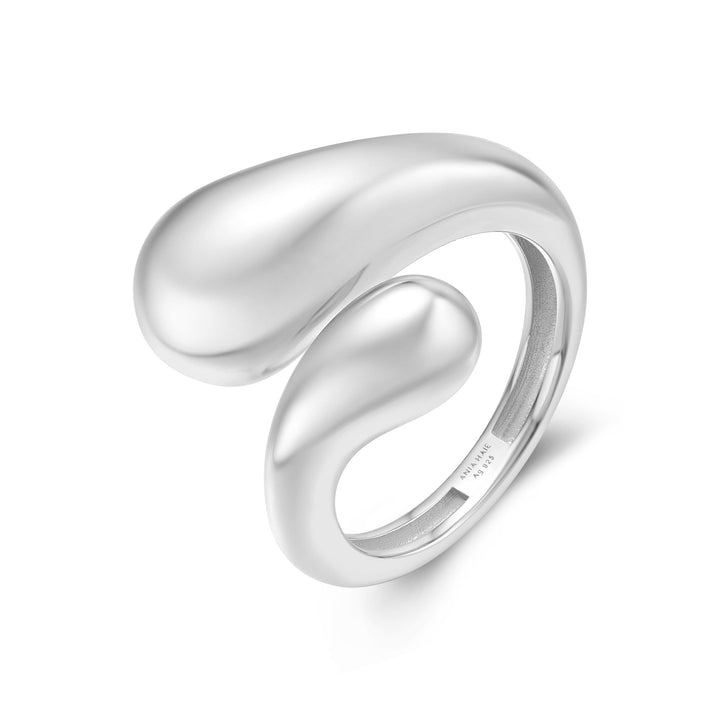 Ania Haie Silver Sculptural Crossover Ring