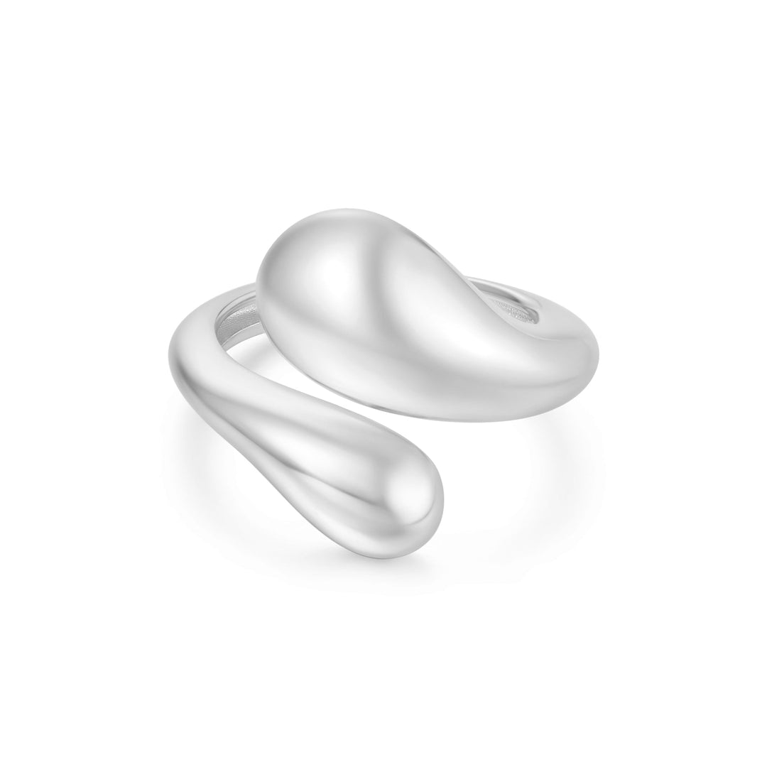 Ania Haie Silver Sculptural Crossover Ring