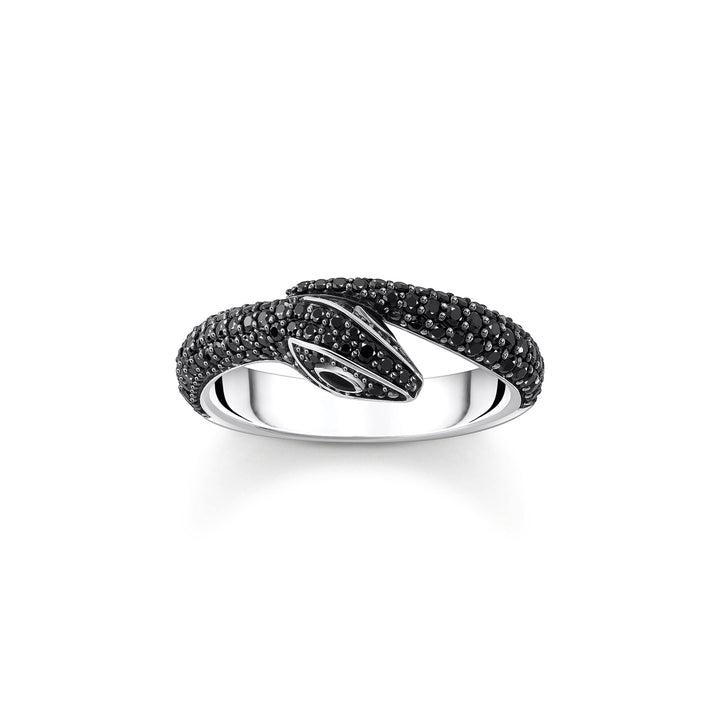 THOMAS SABO Snake ring with black zirconia