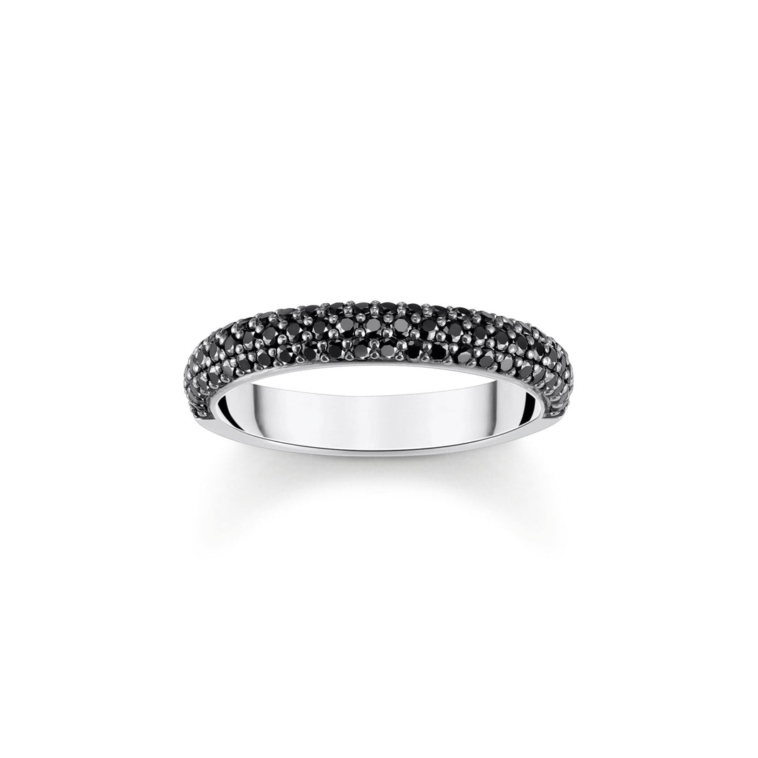 THOMAS SABO Thin band ring with black zirconia