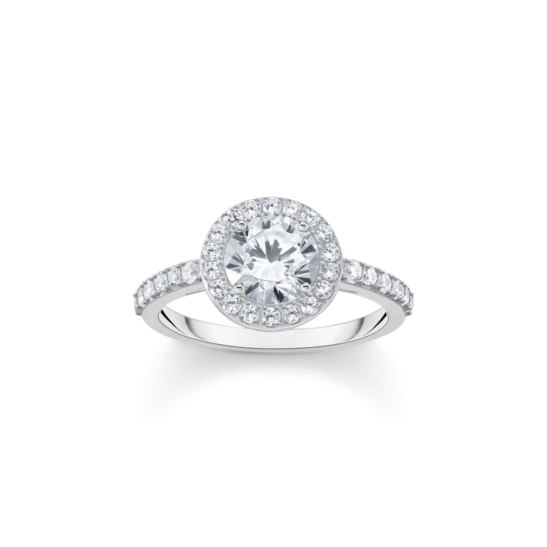 THOMAS SABO Halo ring with white zirconia in brilliant cut