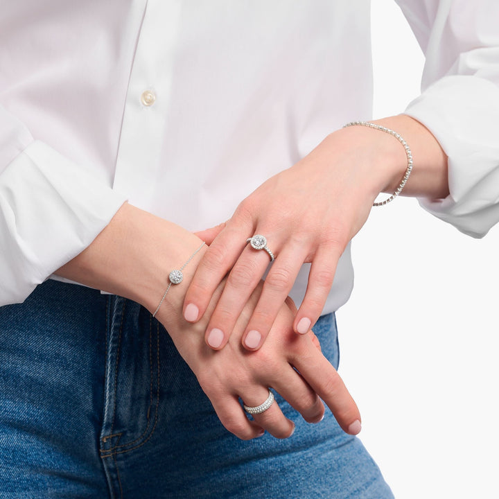 THOMAS SABO Halo ring with white zirconia in brilliant cut