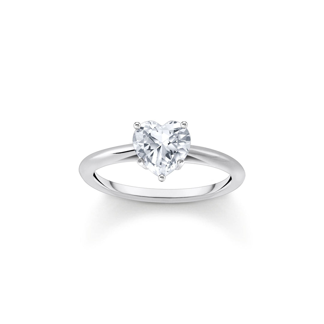 THOMAS SABO Ring with white, heart-shaped zirconia