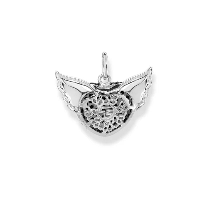 Thomas Sabo Charm Pendant Winged Heart Black Small