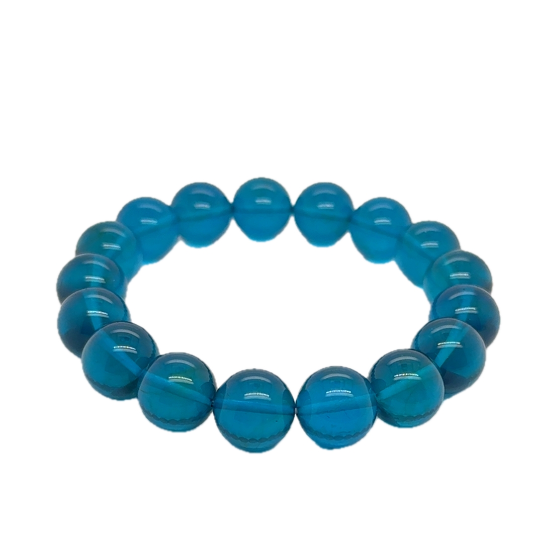 Baltic Amber Blue Infused Ball Bracelet