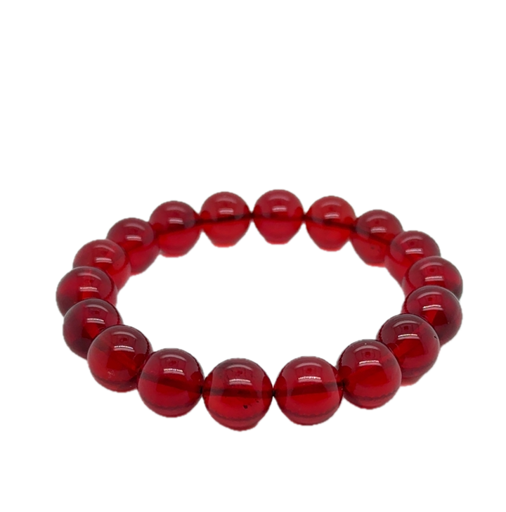 Baltic Amber Red Infused Ball Bracelet