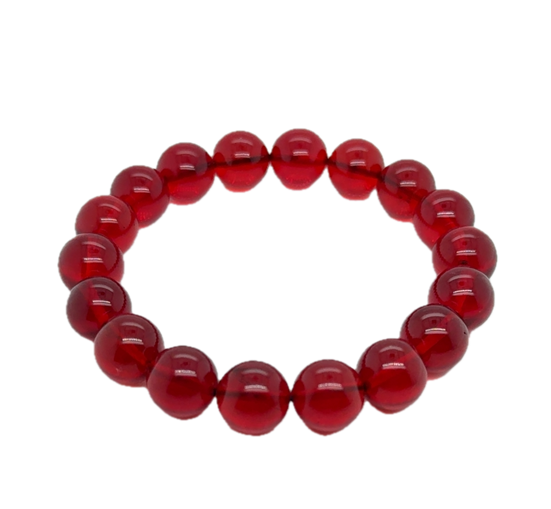 Baltic Amber Red Infused Ball Bracelet