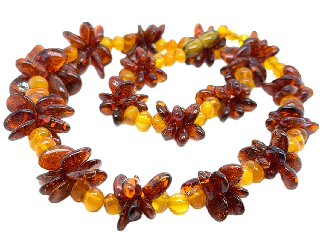 Baltic Amber Floral Graduated Necklace