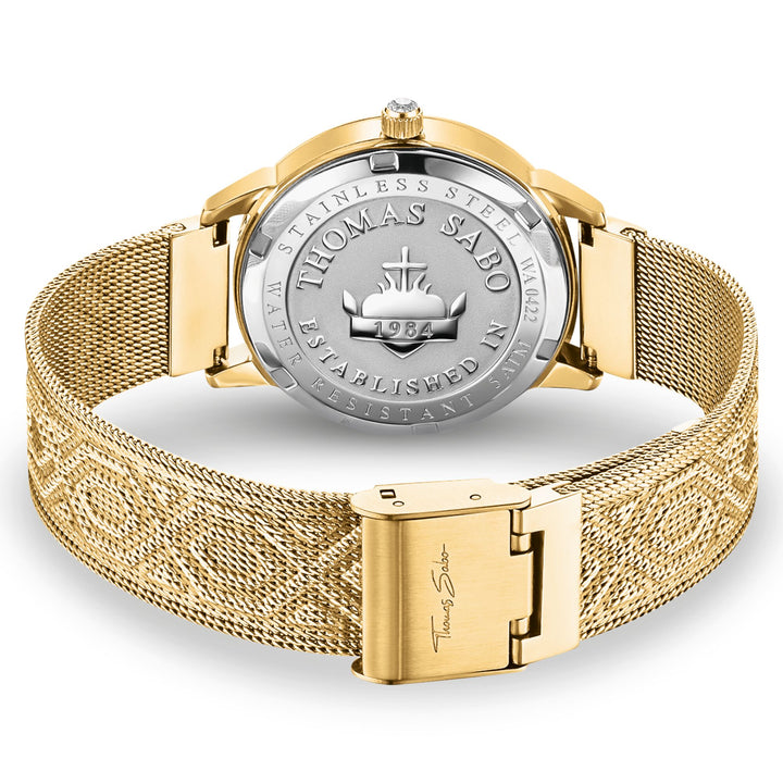 THOMAS SABO Women's Gold watch with 33 mm, dragonflies & zirconia