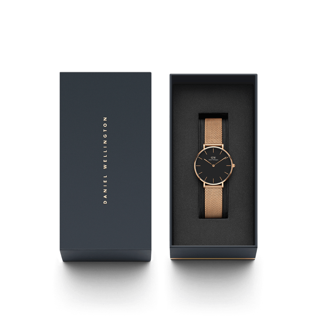 Daniel Wellington Petite 32 Melrose Rose Gold & Black Watch