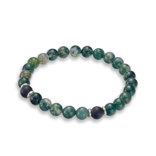 BLAZE Beaded Green Agate & Black Onyx Bracelet