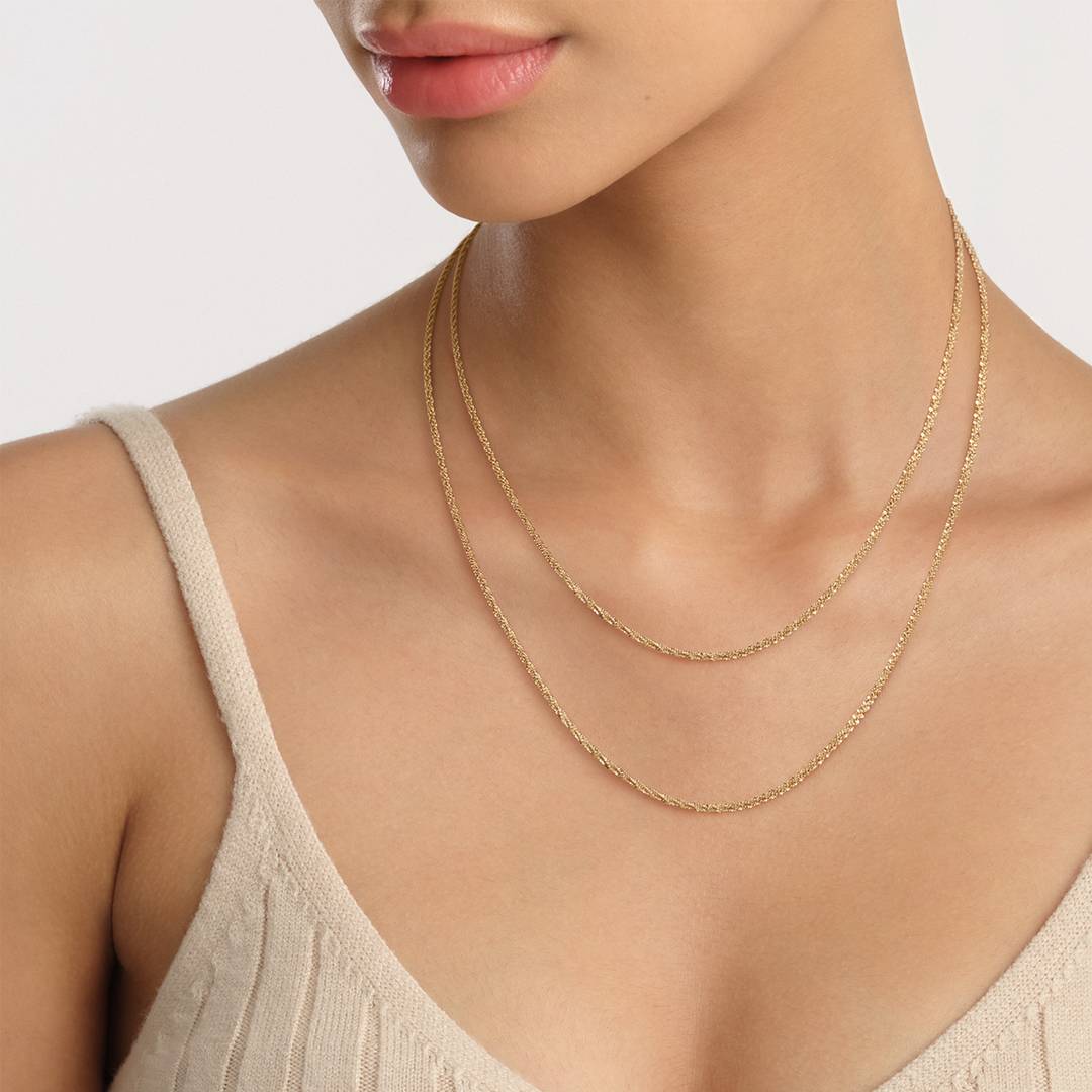 Daniel Wellington Elan Twisted Chain Necklace Long Gold