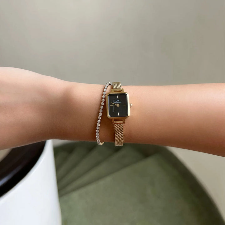 Daniel Wellington Quadro Mini Evergold Onyx Watch