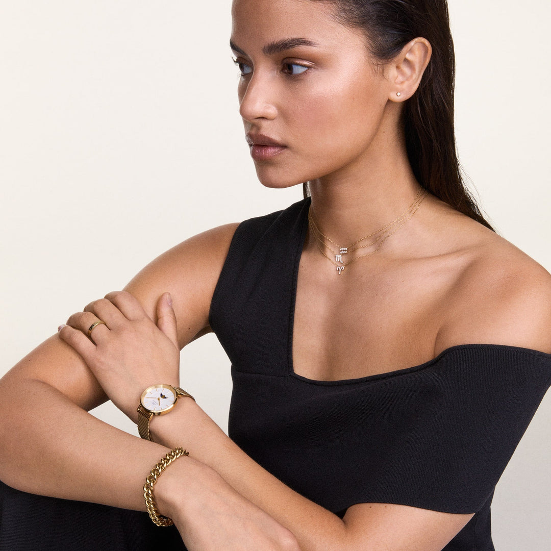 Daniel Wellington Zodiac Crystal Necklace Rose Gold