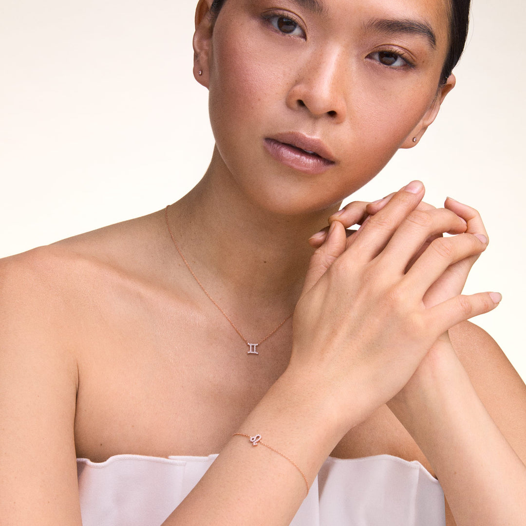 Daniel Wellington Zodiac Crystal Necklace Rose Gold