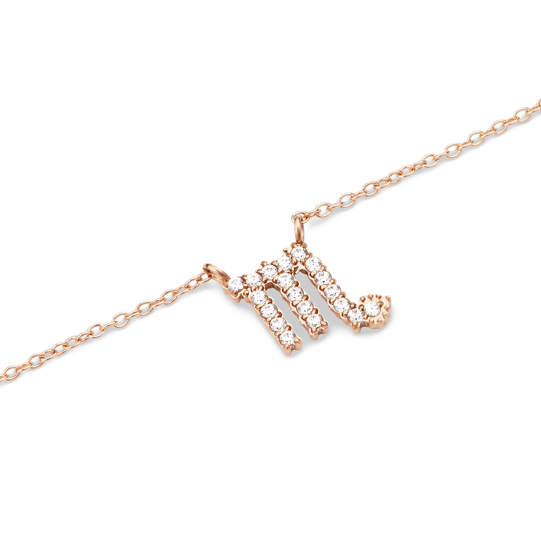 Daniel Wellington Zodiac Crystal Necklace Rose Gold