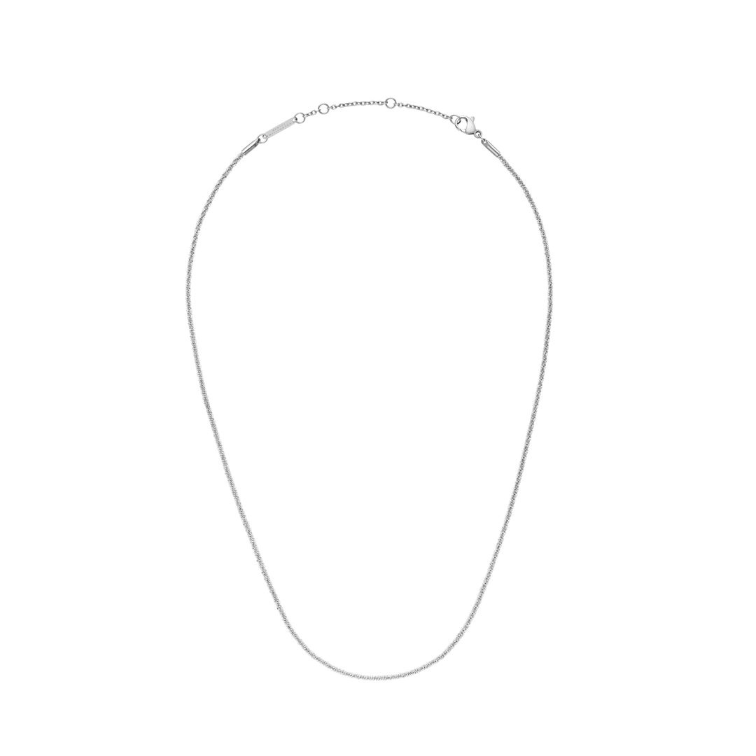 Daniel Wellington Elan Twisted Chain Necklace Long Silver