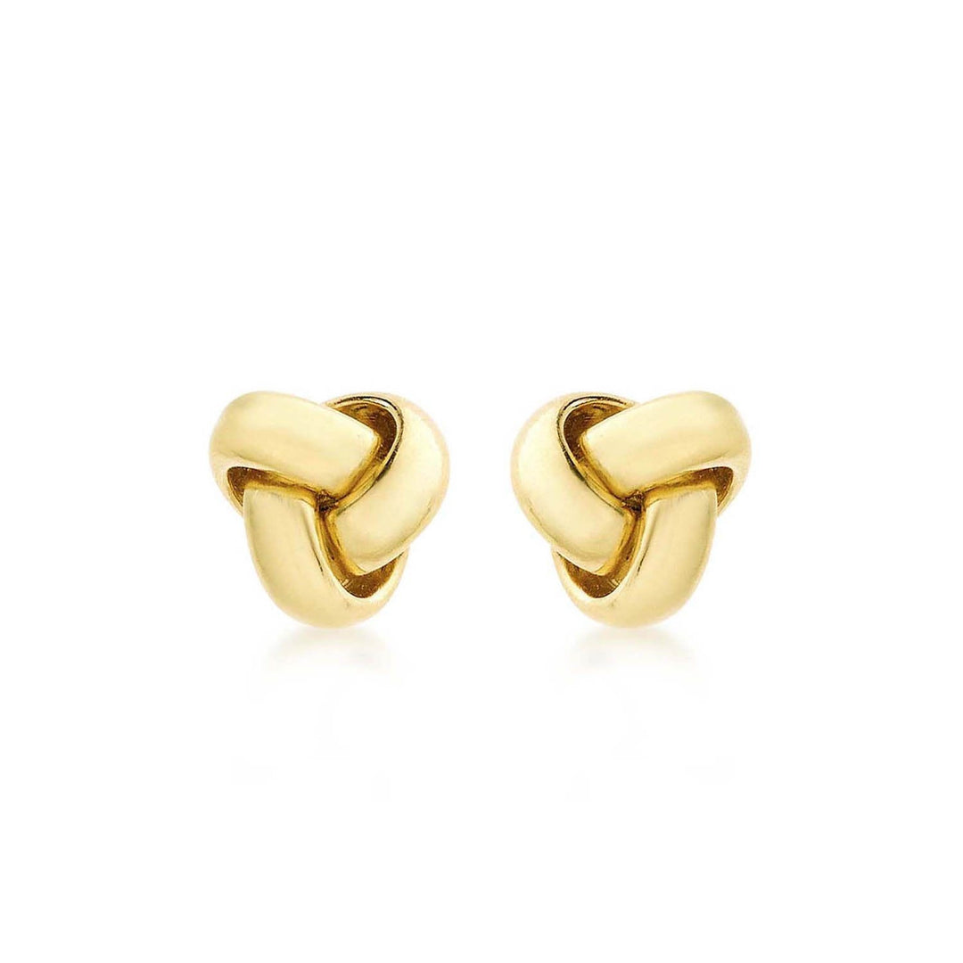 9K Yellow Gold 8mm Knot Stud Earrings