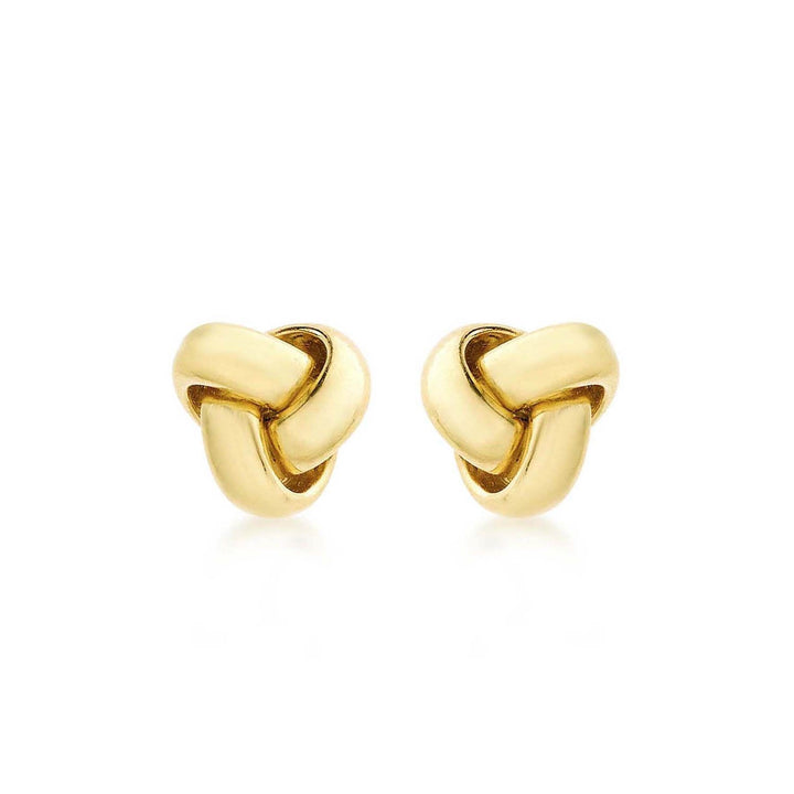 9K Yellow Gold 8mm Knot Stud Earrings