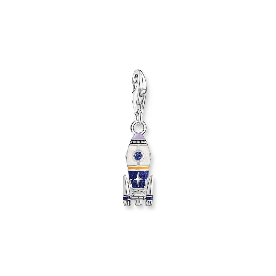 THOMAS SABO Charm Pendant Rocket with Colourful Stones