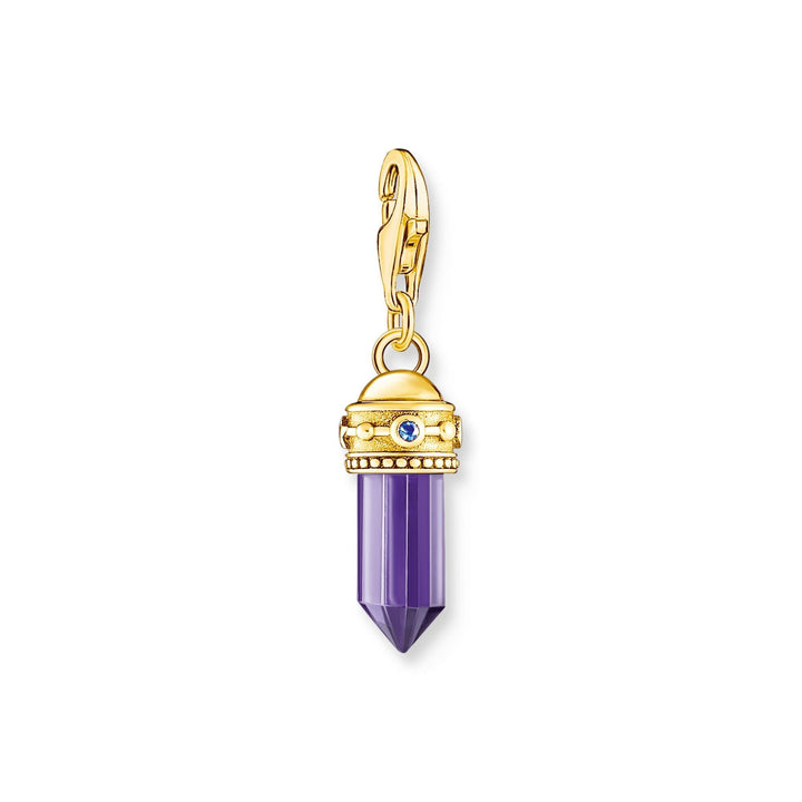 THOMAS SABO Gold Charm Pendant Hexagon with Imitation Amethyst