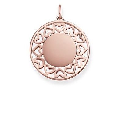 Thomas Sabo Sterling Silver Rose Gold Engravable Filigree Hearts Pendant TLBPE0013R - Lyncris Jewellers