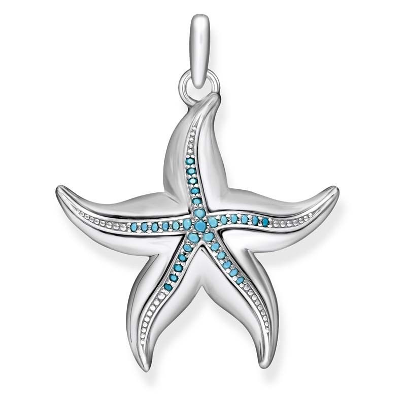 Thomas Sabo Sterling Silver Turquoise Starfish Pendant TPE806 - Lyncris Jewellers