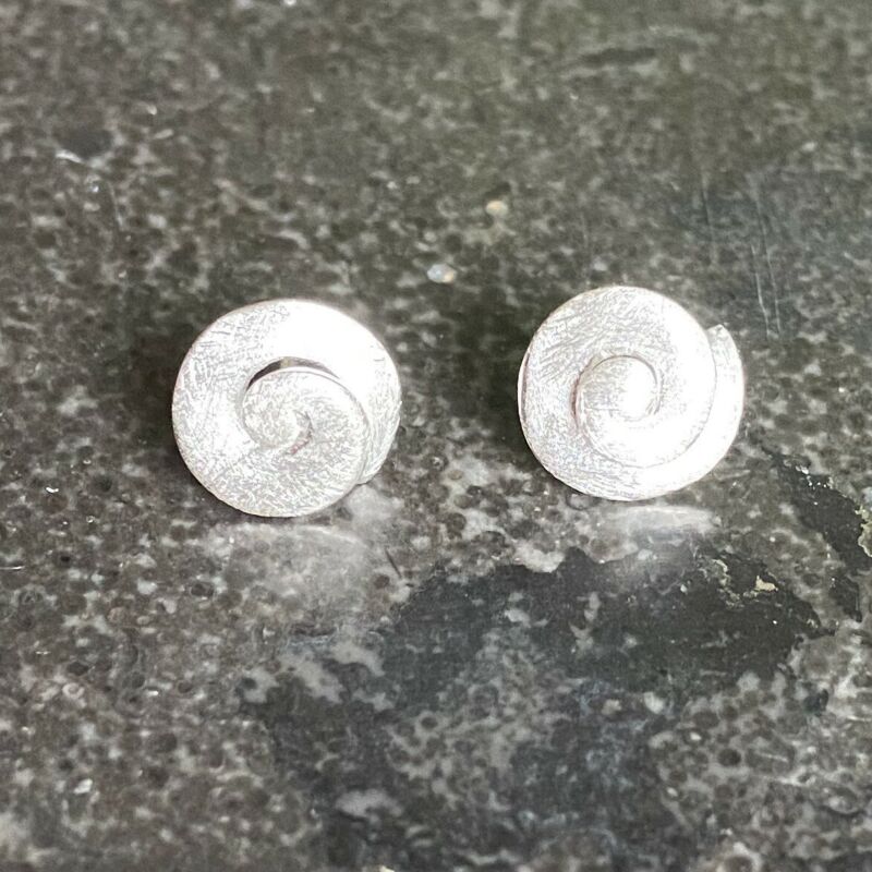 Sterling Silver Twirl Stud Earrings LJ10045