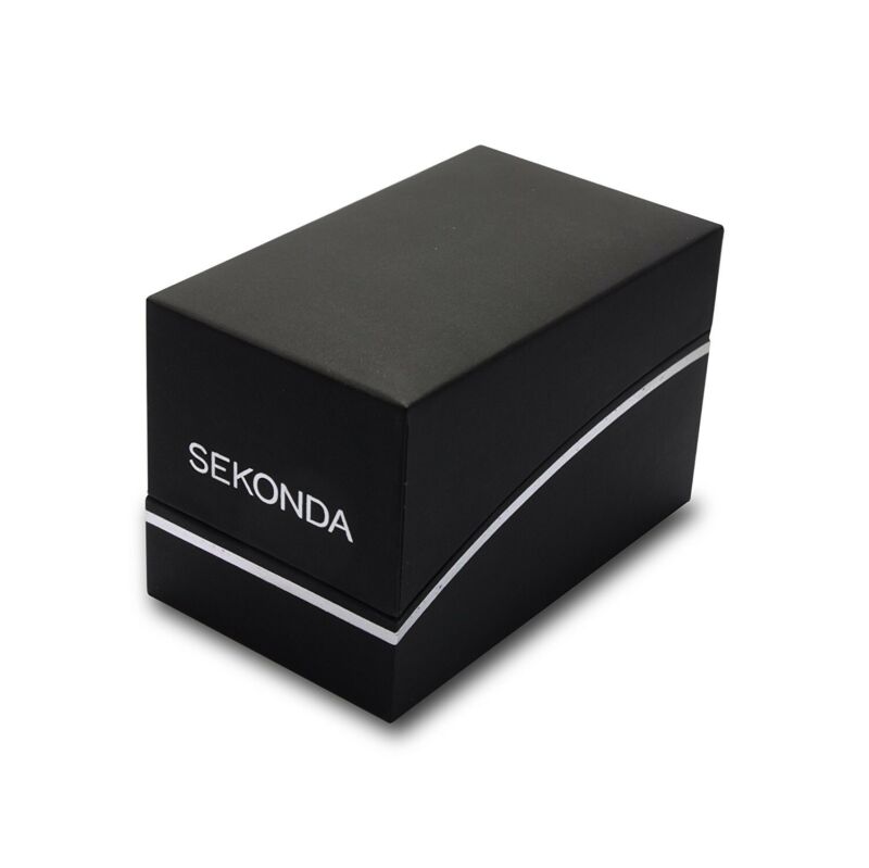 Sekonda Unisex Gold Plated Black Leather Watch SK3697 - Lyncris Jewellers