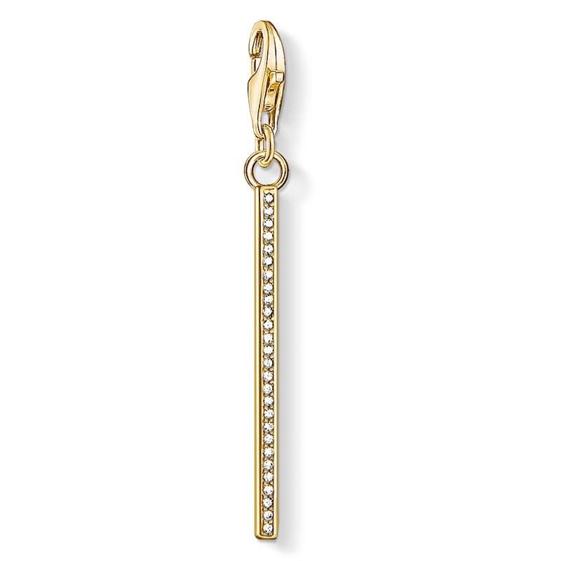 Thomas Sabo Charm Club Generation Yellow Gold CZ Bar Charm Pendant CC1577 - Lyncris Jewellers