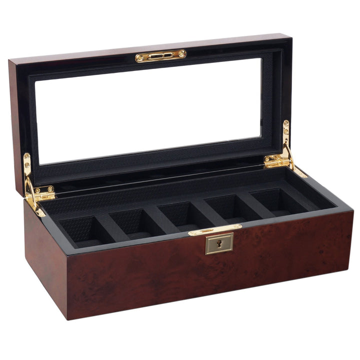 Wolf Savoy 5 Piece Watch Box Burlwood