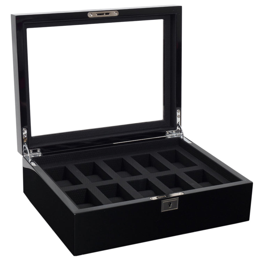 Wolf Savoy 10 Piece Watch Box Black | The Jewellery Boutique Australia