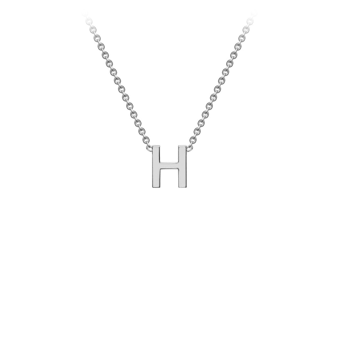 9K White Gold 'H' Initial Adjustable Necklace 38cm/43cm | The Jewellery Boutique Australia