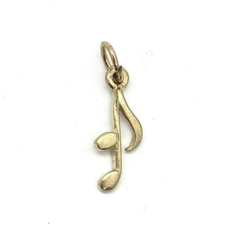 375 9ct Yellow Gold Music Note Crotchet Quaver Charm - Lyncris Jewellers