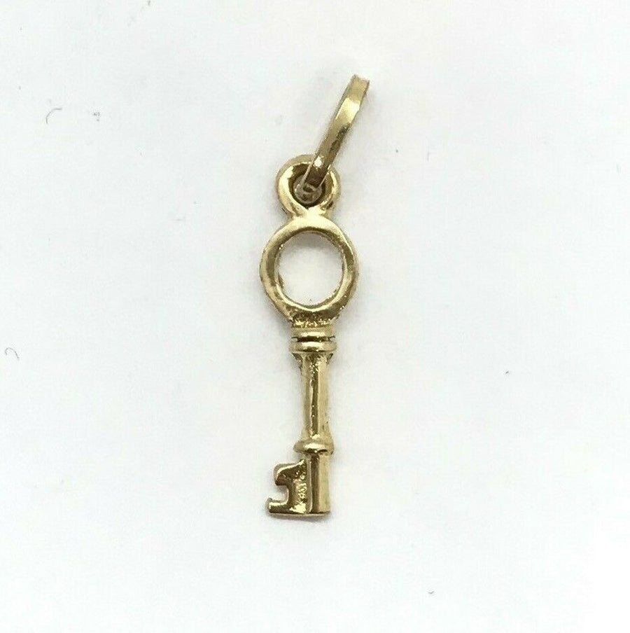 375 9ct Yellow Gold Small Key Charm 21st Birthday - Lyncris Jewellers